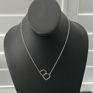 Savvy Cie NWOT 
Rhodium Plated Initial Necklace